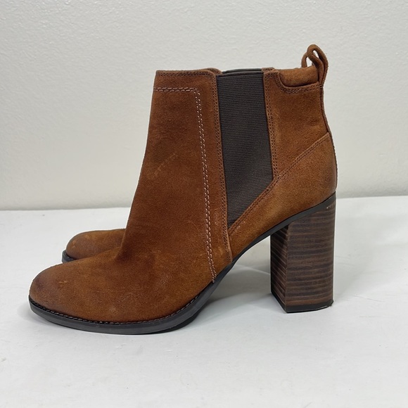Franco‎ Sarto Odette Suede Booties sz 7.5 Brown - Picture 3 of 6